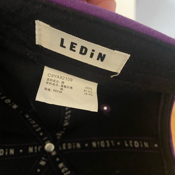 LEDin Korean Streetwear Purple Logo Baseball Cap - Picture 8 of 8